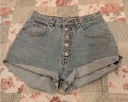 Light blue jean shorts