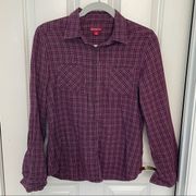 Merona Purple Plaid Flannel Sz S