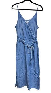 Anthropologie Cloth & Stone Surplice Chambray Midi Dress Women’s Size Large