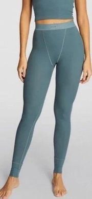 SKIMS Womens Pull On Cotton Rib Jersey Knit Leggings Size S Kyanite Blue