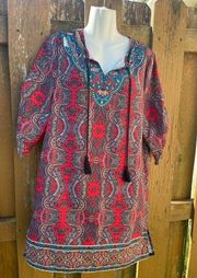 Boho style dress. Great colors for fall. Cute w/ pair of black boots!