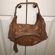 Botkier Distressed Brown Leather Shoulder Bag