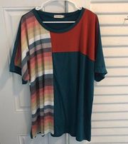 Southern Stitch short sleeve multicolored womens top size XXXL