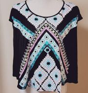 Umgee aztec graphic tee size small