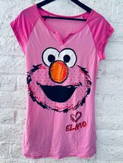 Women's Hot Pink  Elmo Nightgown Sleep Shirt S