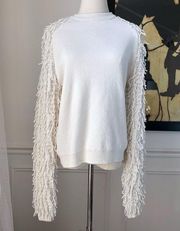 Bershka Shaggy Sleeve Sweater Ivory Small