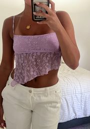 Purple Lace Crop Top