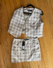 Plaid Skirt Set