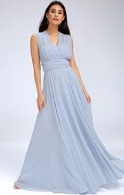 Lulus Magical Evening Periwinkle Blue Convertible Maxi Dress Size S