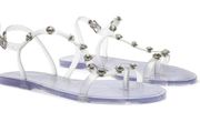 Schutz Bria Crystal Clear Jelly Embellished Sandal with Dust bag NIB Size 6B