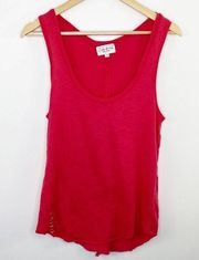 Feel The Piece Terre Jacobs Red Scoop Neck Tank Top Womens Size Medium/Large M/L