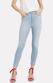 VERONICA BEARD Debbie 10" Skinny High Rise Jeans in Air Wash Size 26 Light Wash