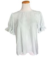 NWT Womens Alex Marie Stunning Lana Smocked Puff Sleeve Top in Seafoam - Sz S