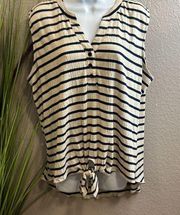 French laundry, striped tunic top size XL