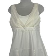 Athleta White Golf Dress Pleat Skirt Tennis V-Neck Mesh Sleeveless Women Size M