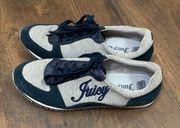 Juicy Couture Bosley Cotton/Suede Gray/Navy Tennis Shoes