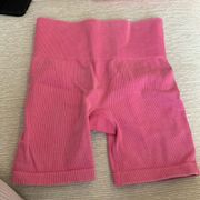 Women's High-Rise Ribbed Seamless Bike Shorts 6" - ™ Berry Pink