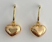 Gold Hoop Heart Earrings