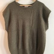 VINTAGE Oversized Dark Green Mohair Knit Sweater "One Size" Womens Pullover Top