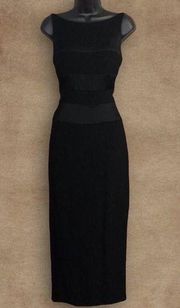 Vintage Maggy London Black Satin Dress