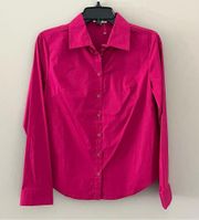 ZENANA OUTFITTERS Fuchsia Button Up Career Dress Shirt Size Medium