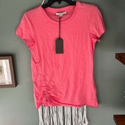 AllSaints Arie Tee Small Sorbet Pink Short Sleeve Tee Soft Women Casual Top