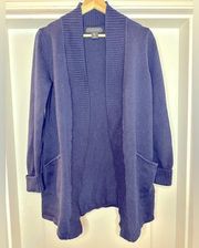 GUC Navy Tahari long knit cardigan with pockets Medium