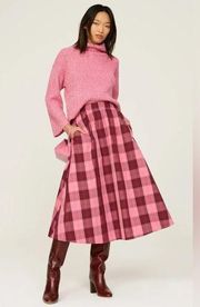 Kate Spade plaid-check midi skirt