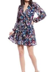 NWT Badgley Mischka Long Sleeve Alison Mini Dress in Floral Size 4