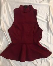 Burgundy Peplum Top 