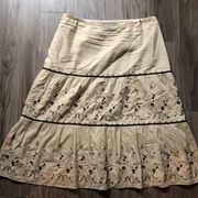 Ann Taylor Lined floral flare skirt‎