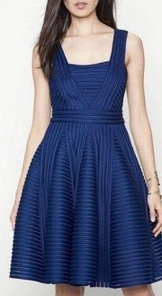 Maje Blue Rodez Dress fit flare lien mesh