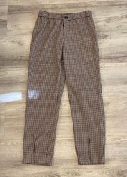 Plaid Trousers with ankle slits size 26
