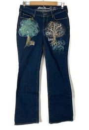 Eddie Bauer | Painted Season Tree Curvy Boot Cut Jeans