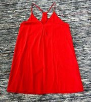 Alice + Olivia Women Silk Tank Tunic Mini Dress Red Racerback size XS