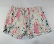 Old Navy  Pink Tie Dye Linen Blend Pull On Shorts S