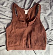 Brown Crop Tank Top 