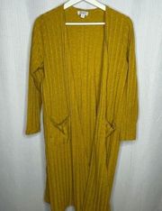 Lularoe Mustard Yellow‎ Ribbed Sarah Cardigan