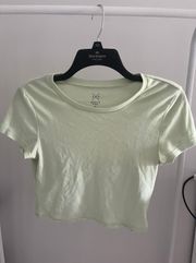 Basic Green Lace Trimmed Crop