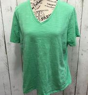 Talbots V  Neck short sleeve t-shirt in mint green size Large