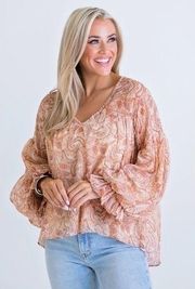 Karlie Paisley VNeck Chiffon Top