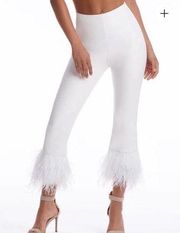 Commando Faux Leather Feather Crop Flare white size medium