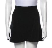 Black Wool Mini Skirt