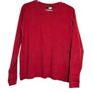 Peruvian Connection Sweater 100% Pima Cotton Long Sleeve Knit Pullover Red L