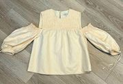 BNWOT 10 Crosby Derek Lam Bone Cold Shoulder Blouse Size 4