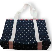Starry Printed Denim Cotton Lined Tote Bag Hand Crafted NWT