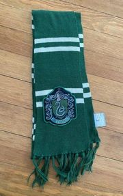 Harry Potter Scarf Green & White Slytherin Patch & Fringe