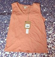 Toad & Co v neck papaya tank top size XS