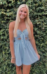 Short romper light blue