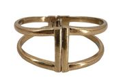 Kenneth Cole Geometric Hinged Clamper Bracelet Antique Gold Tone Finish